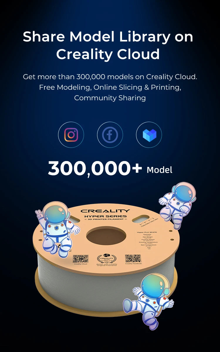 Creality Hyper PLA Filament 1.75mm High Speed PLA 3D Printer Filament PLA High Precision for K1C、K1 Max Ender 3V3 SE 3D Printers