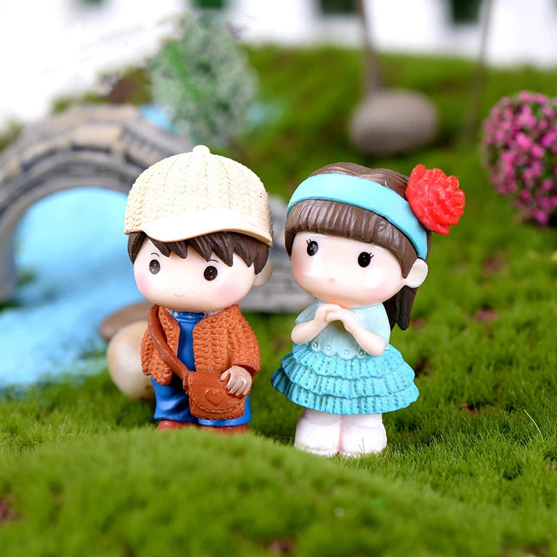 Miniature Fairy Garden Accessories Cute Kawaii Lovers Ornament Statue Figurines Home Garden Landscape Dollhouse Terrarium Decor