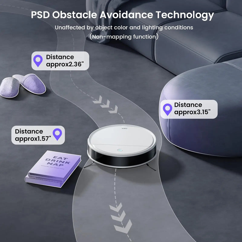 OKP K5P Robot Vacuum Cleaner, 5000Pa, 180 Mins, WiFi/App, Slim Design, Self-Charging, Perfect for Hard Floors, Pet Hair, Carpets