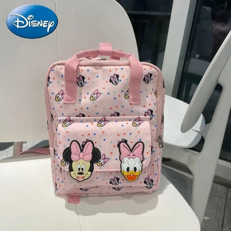 Disney Mickey Mouse Cartoon Fashion Backpack Women's Minnie Canvas School Bag Fashion Large Capacity Backpack Girls Mochila