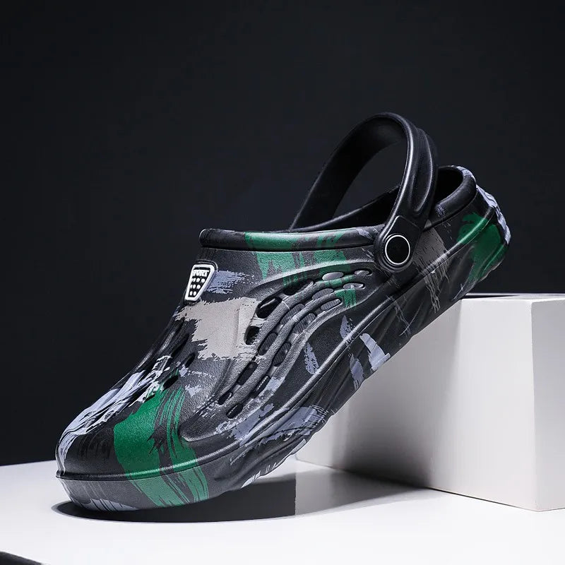 Summer Men Sandals Light EVA Men's Casual Shoes Hole Shoes Clogs Lovers Home Garden Outdoor Male Beach Flat Slippers Big Size 49