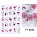 Red Wing Heart Nail Stickers 3D Glitter Stars Moon Lines Foil Metallic Manicure Valentines Decal Slider Manicure Decoration Tips