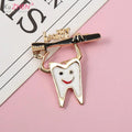 Cartoon Brooch Dentist Badge Brooch Tooth And Toothbrush Enamel Tooth Brooches For Dentist Clothes Decoration Accessories Gift