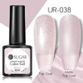 UR SUGAR - Esmalte de uñas en gel semipermanente rosa nude con purpurina, color sólido, 7,5 ml, para manicura semipermanente UV LED