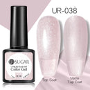 UR SUGAR - Esmalte de uñas en gel semipermanente rosa nude con purpurina, color sólido, 7,5 ml, para manicura semipermanente UV LED