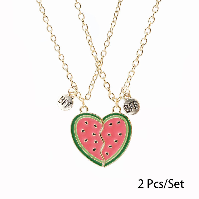 2 Pcs/Set Magnetism Best Friends Pendant Necklace for Women Rabbit Lover Broken Heart Clavicle Chain BFF Best Friends Jewelry