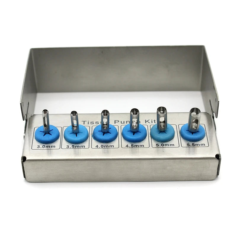 6Pcs/Set Dental Implant Tools Tissue Punch kit Stainless steel Dental Implant Tissue Punch Surgical Instrument