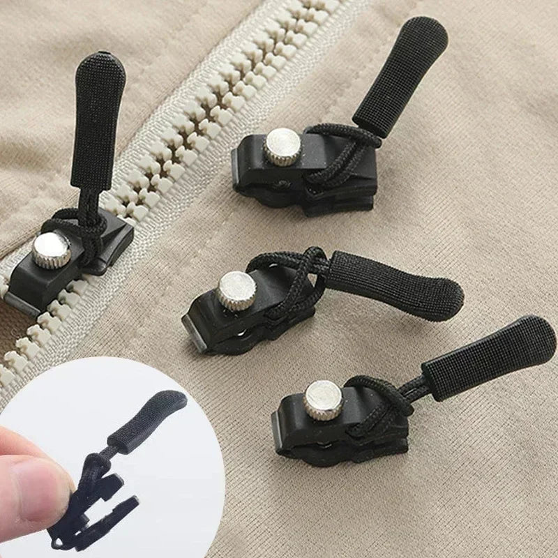 Universal Zipper Repair Kit Quick Instant Detachable Zipper Head Replacement Zipper Slider Pull for Jacket Bags Coat Free Sewing