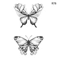1Sheet Waterproof Temporary Tattoo Sticker 3D Butterfly Theme Fake Tattoo for Women Body Leg Arm Art