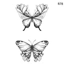 1Sheet Waterproof Temporary Tattoo Sticker 3D Butterfly Theme Fake Tattoo for Women Body Leg Arm Art