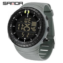 SANDA Men's Electronic Watch Outdoor Sports LED Analog Digital Alarm Clock Chronograph Multifunction Waterproof Men's Wristwatch