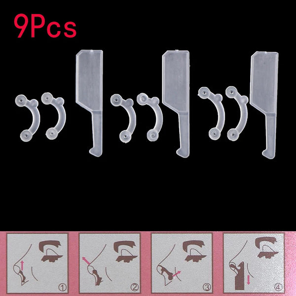 9Pcs Beauty Nose Clip Corrector Massage Tool 3 Size Nose Up Lifting Shaping Clip Clipper Shaper Bridge Straightening No Pain