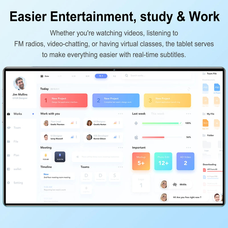 2024 NEW 11.6 Inch Original Tablet Android13 16GB Ram 1TB Rom Dual SIM 10 Core WPS GPS Bluetooth 5G Network Phone call Tablet PC