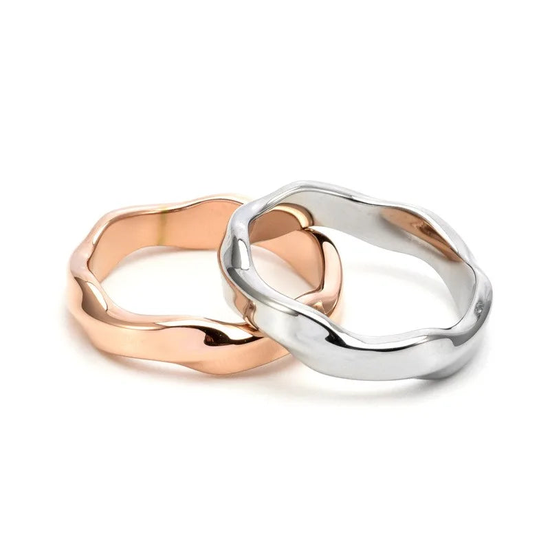 Stainless Steel Twisted Mobius Ring Wedding Band for Women Men Size 6-12