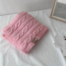 Pure Color Twist Knit Wool Blends Scarf Autumn Winter Lady Men Neckerchief Lovers Student Soft Warm Pashmina Shawl Muffler