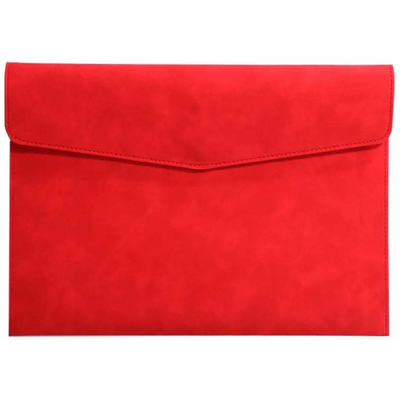 A4 Leather File Folder Package Business Document Organizer Simple Briefcase Data Contract Bill File Bag School Office Supplies