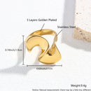 New Irregular Stainless Steel Chunky Dome Ring for Women Men Statement Croissant Ring Wide Double Layer Rings Party Jewelry Gift