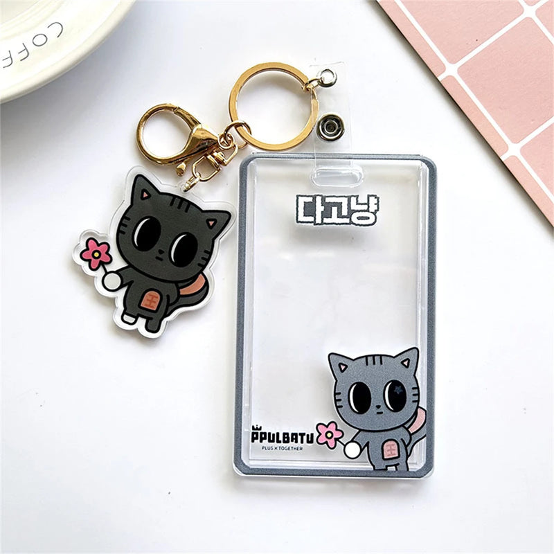 Kpop Photo Display Holder With Love Keychain Idol YEONJUN BEOMGYPicture Protector Sleeves Credit ID Cards Protective Case