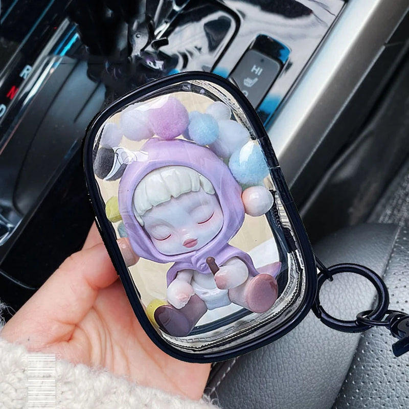 Jewelry Organizer Transparent Storage Box Pouch Mystery Box Keychain Bag Storage Case Thicken Wallet Cute Doll Bag Organization