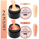 طقم طلاء أظافر 2/3 قطع شفاف أبيض وردي ذهبي لامع سريع البناء جل طلاء أظافر بالأشعة فوق البنفسجية LED غراء أظافر أطراف أظافر طقم تمديد