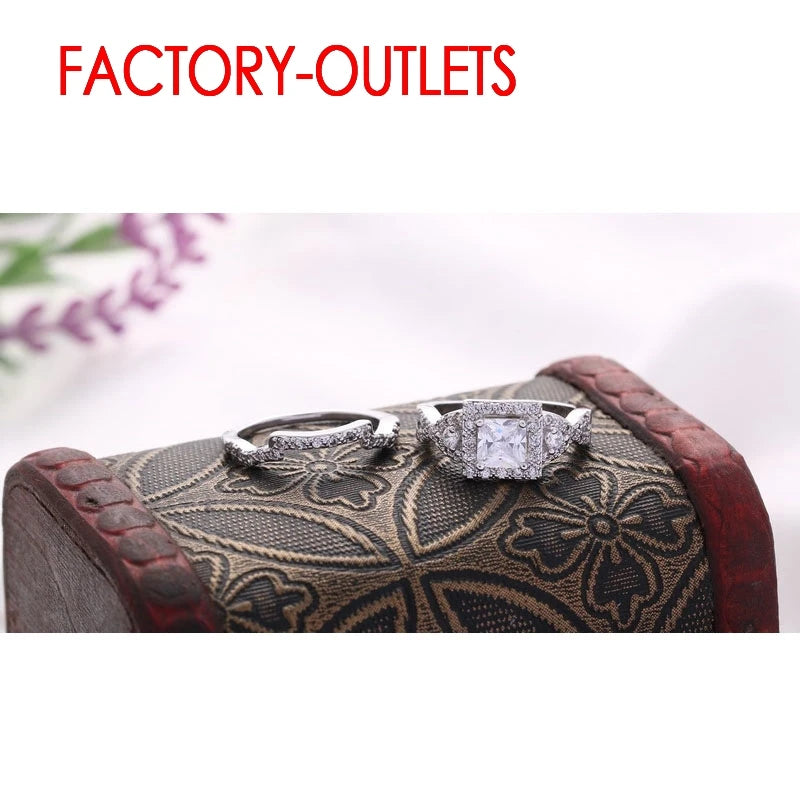 Anillo de compromiso con aguja de plata de ley 925, joyería romántica de moda, elegante engaste de cristal para mujeres y niñas, venta al por mayor