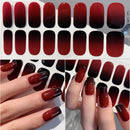 16Tip White Pink Full Cover Nail Sticker Self-Adhesive Simple Gradient Effect Full Nail Wraps DIY Nail Art Making Manicure Autum