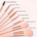 Mini 8-piece portable makeup brush set - soft hair, travel friendly, concealer, powder, eye cosmetics tools, compact design, eas