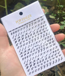 Newest Black Numbers English Letter Design 3d Self Adhesive Decal Slider DIY Decoration Manicure Tools Nail Sticker Accessories