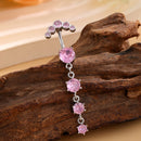 14G Stainless Steel Heart Dangled Belly Button Rings Belly Piercing Nombril for Women Girls Pink Zircon Crystal Sexy Navel Ring