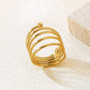 Simple Multilayer Large Rings For Women Girl Gold Silver Color Stainless Steel Women's Ring Party Engagement Jewelry Gifts