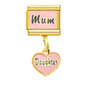 Hapiship 2024 Fashion Mum Dad Mother Daughter Sun Charm Italian Links  Fit 9mm Bracelet Stainless Steel DIY Making Jewelry DJ096