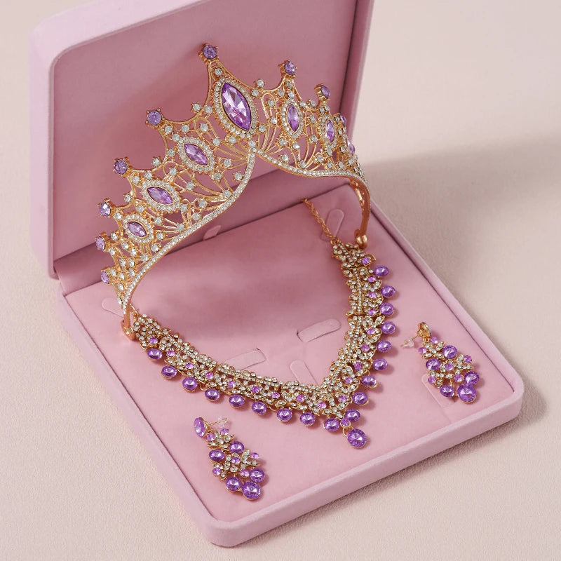 Bride Crown 3-piece Set of Artificial Crystal Sweet Birthday