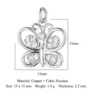 Fashion Cat Horseshoe Copper CZ Cycling Charm Wholesale Bear Butterfly Racket Pendant For Bracelet Necklace Making