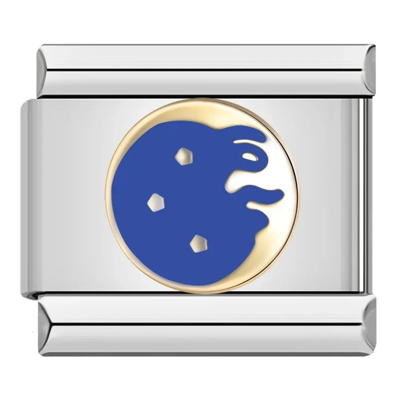 Hapiship 2023 Fashions Game Moon Bingo Princess Heart Charm Links Fit 9mm Bracelet Stainless Steel Making DIY Jewelry DJ717-D