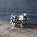Gothic Mexican Flower Sugar Skull Rings Women Stainless Steel Punk Flowers Ring Jewelry Couple Decorations Party Gifts Wholesale