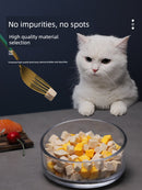 Cat Bowl Glass Cat Food Holder Double Bowl Dog Bowl Pet Bowl Cat Food Bowl Water Bowl Cat Supplies Protection Cervical Spine Anti-Tumble