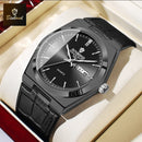 BINBOND New Authentic Youth Men's Quartz Watchwith Fashion Leather Strap Waterproof Luminous Calendar Luxury Business Men Watch