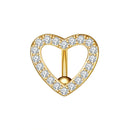 14G Stainless Steel Heart Dangled Belly Button Rings Belly Piercing Nombril for Women Girls Pink Zircon Crystal Sexy Navel Ring