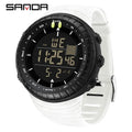 SANDA Men's Electronic Watch Outdoor Sports LED Analog Digital Alarm Clock Chronograph Multifunction Waterproof Men's Wristwatch