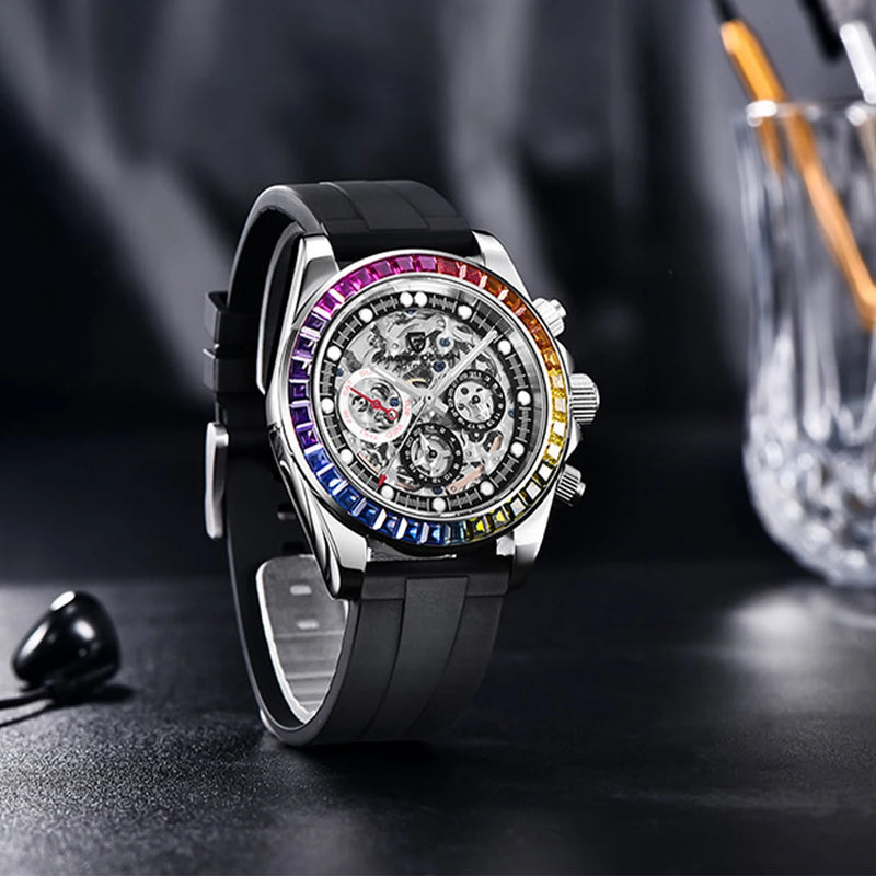 PAGANI DESIGN Top Super Brand Mechanical Automatic Watch Men's Ceramic bezel Rainbow Business Waterproof Watch Relogio Masculino