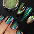 Reflective Magnetic Nail Powder Black Blue Chameleon Glitter Dust Metallic Chrome Shiny Pigment Nail Art Manicure Decoration DIY