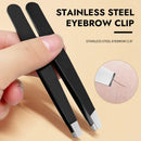 CNK  Wholesale  Stainless Steel Black Eyebrow Tweezer with Slant and Flat Point Beauty Tools for Eyebrows & Ingrown Hair Removal