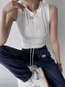 Women Sexy Knitted Vest Ribbed Slim Camis Sleeveless Round Neck Tank Tops 2025 Summer Female Casual Solid Color Basic Camisole