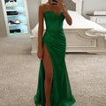 Women Elegant Slim Fit High Slit Backless Long Party Dress, Sexy Club, V Neck, Sleeveless, Spring, Summer, 2024 Newest
