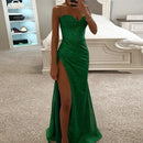 Women Elegant Slim Fit High Slit Backless Long Party Dress, Sexy Club, V Neck, Sleeveless, Spring, Summer, 2024 Newest
