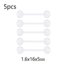 5PCS Clear Piercing Septum Nose Studs Nose Hoop Tongue Ring Helix Ear Hoop Lip Stud Eyebrow Tragus Septum Horseshoe Rings