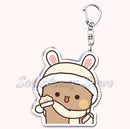 Llavero con diseño de Bubu Dudu, pareja de enamorados, oso panda, accesorios para bolso, colgante, joyería, regalos para amantes.