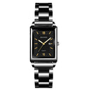 أفضل ساعات رجالية فاخرة من أفضل العلامات التجارية لعام 2024، ساعة يد كوارتز أنيقة مربعة ذهبية اللون، سوار من الفولاذ المقاوم للصدأ، ساعة عمل ذهبية