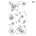1Sheet Waterproof Temporary Tattoo Sticker 3D Butterfly Theme Fake Tattoo for Women Body Leg Arm Art