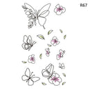 1Sheet Waterproof Temporary Tattoo Sticker 3D Butterfly Theme Fake Tattoo for Women Body Leg Arm Art